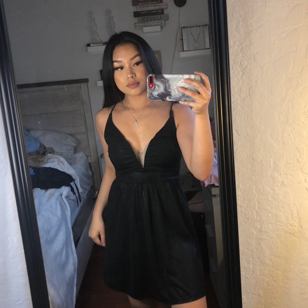Low v-cut dress